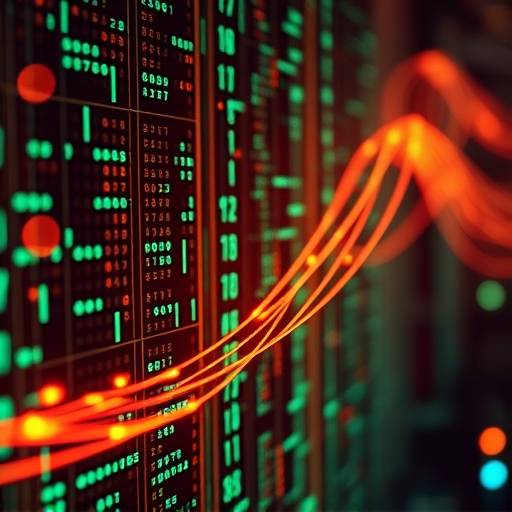 Conceptual image of data packets flowing through a network